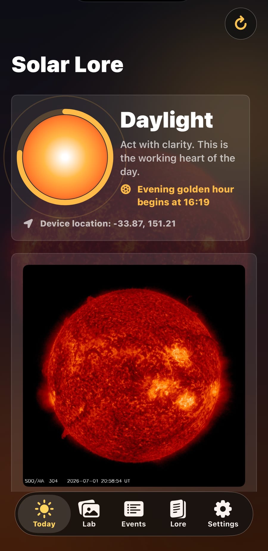 Solar Lore iPhone screenshot