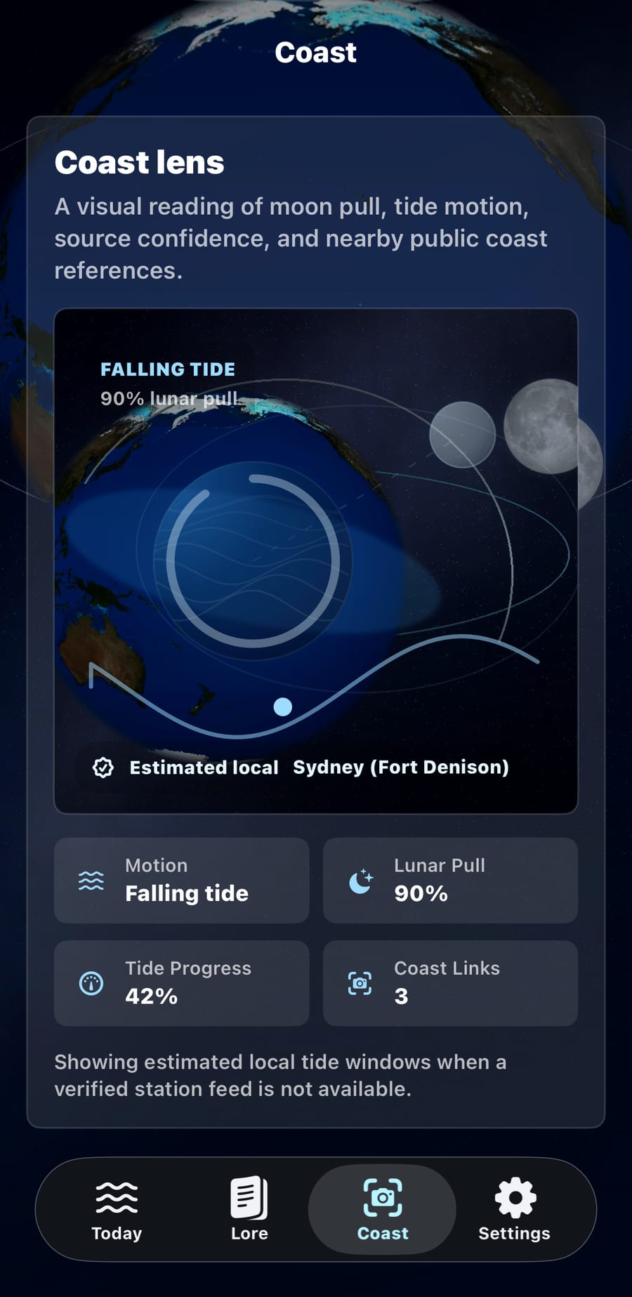 Tidal Lore coast screen