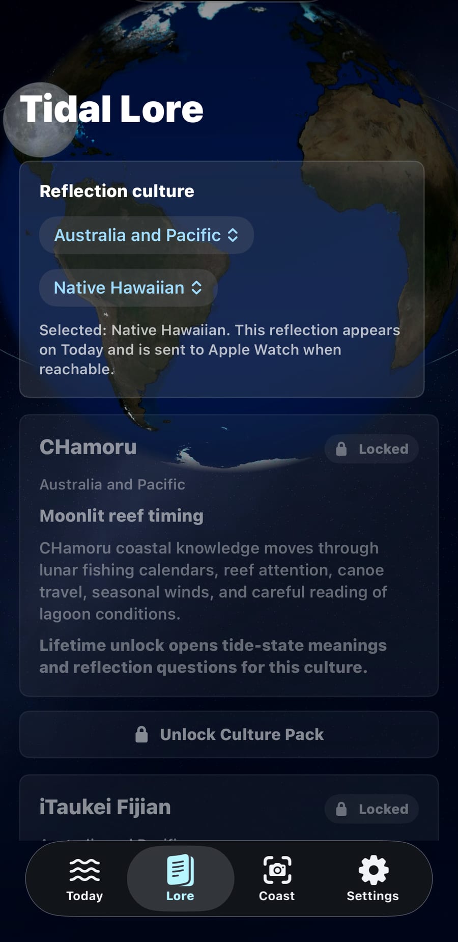 Tidal Lore culture screen