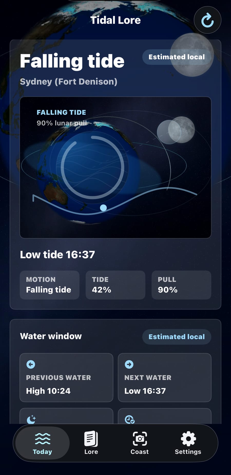 Tidal Lore iPhone screenshot