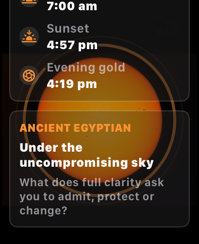 Solar Lore Apple Watch screenshot